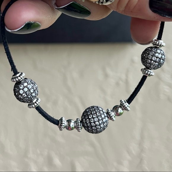 Dainty cz choker Boho chic cubic zirconia 3 disco ball boho rock trendy necklace - Picture 2 of 12